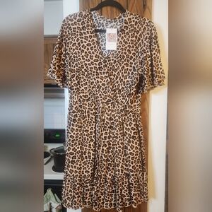Leopard Print Wrap Dress